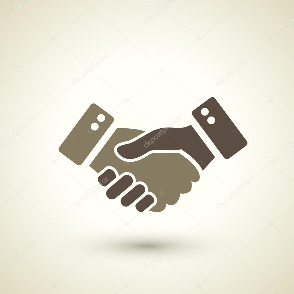 retro style handshake icon