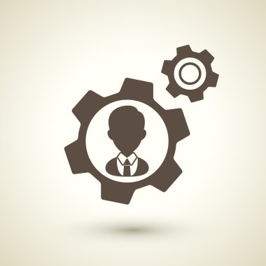 retro tarzı insan kaynakları simgesi