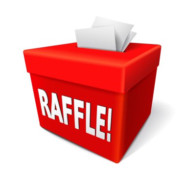 raffle word on the red box  clipart