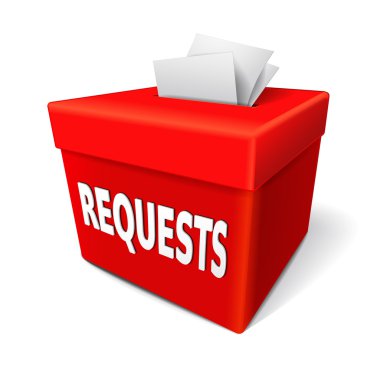requests word on the red box clipart