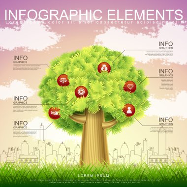 ağaç öğesi ile vektör Infographic şablonu