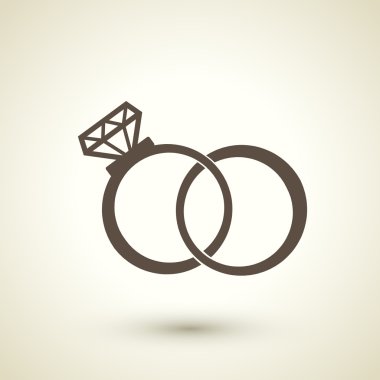 retro style  wedding rings icon clipart