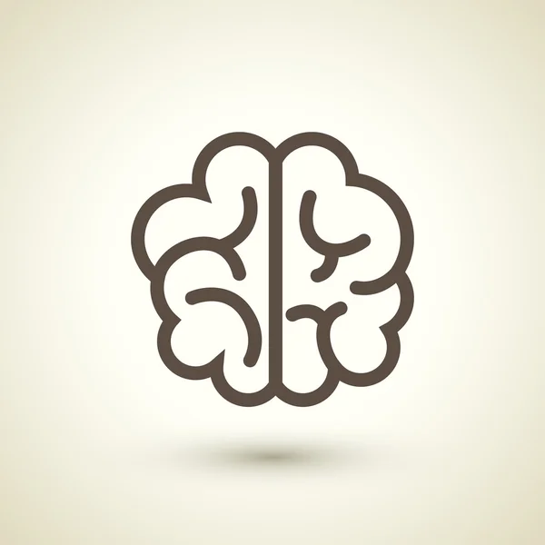 Retro tarzı izole beyin simgesi — Stok Vektör