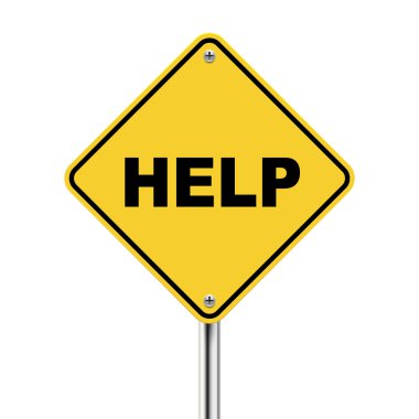 Sarı mesaj yardım 3D çizimi