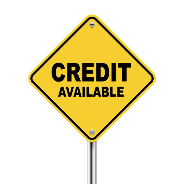 Illustration 3d du panneau jaune de crédit disponible — Image vectorielle