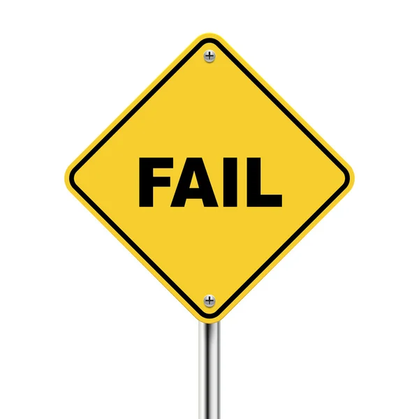 3d illustration of yellow roadsign of fail — Stock Vector
