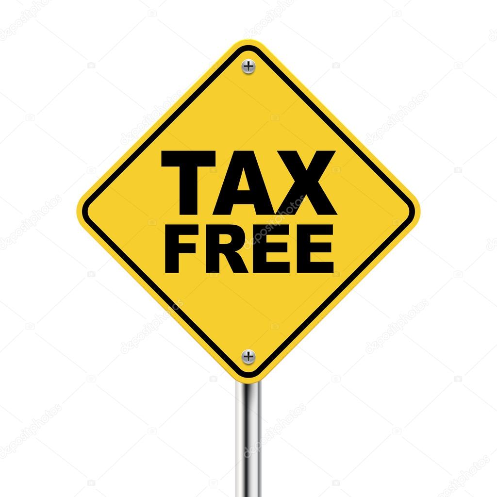 3d illustration of yellow roadsign of tax free