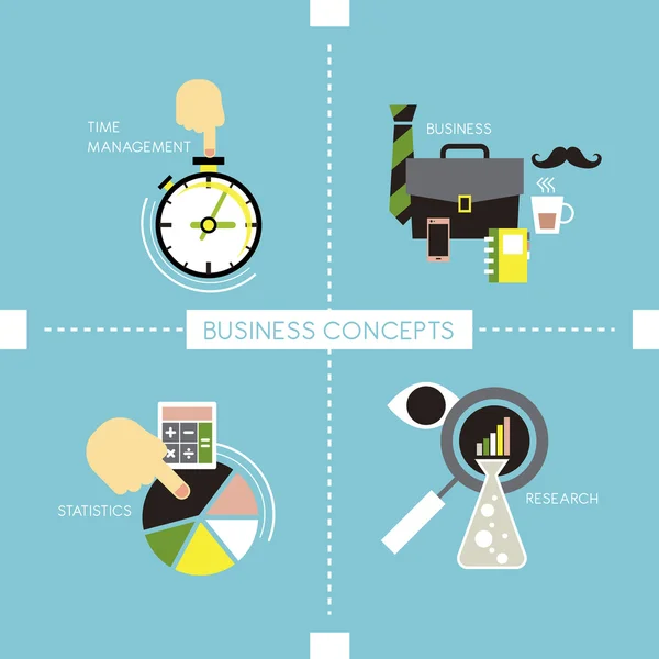 Business concepts in flat style — Stock Vector