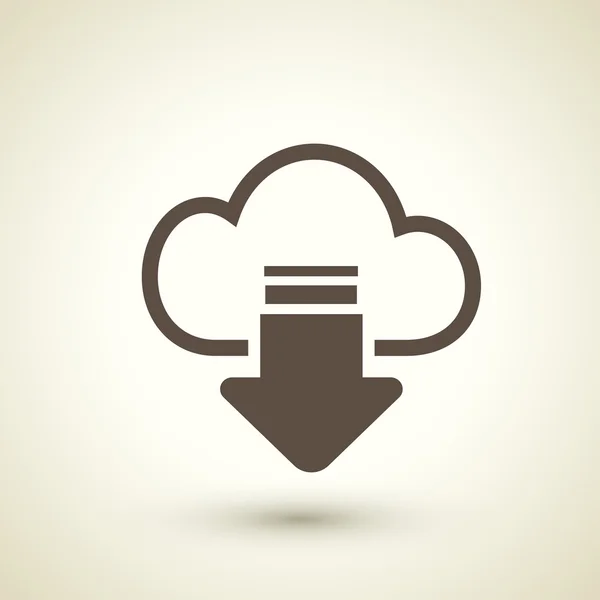 Download fra internet cloud flad ikon – Stock-vektor