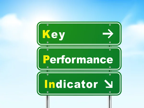 3D-belangrijke prestatie indicator verkeersbord — Stockvector