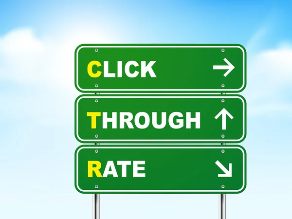 3d click through rate road sign — Stock Vector