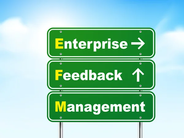 3D enterprise feedback management Vägmärke — Stock vektor