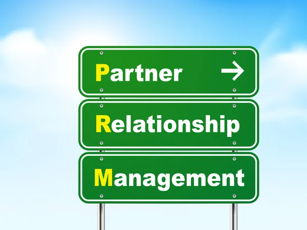 3d señal de tráfico con la gestión de la relación de pareja — Vector de stock