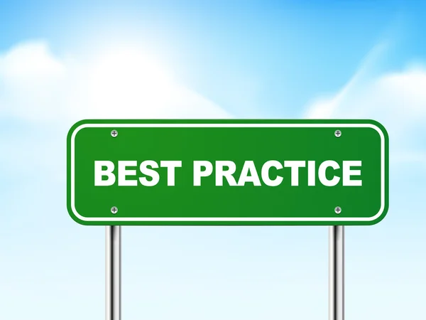 3d best practice road sign — Stock Vector