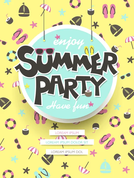 Enjoy summer party poster — Stock Vector