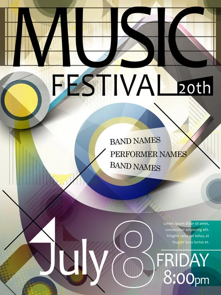 Muziek festival poster — Stockvector