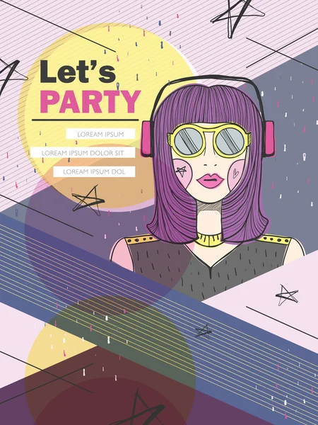 Let's party poster — Stock Vector