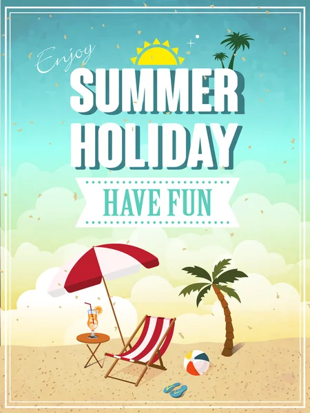 Zomer vakantie poster — Stockvector