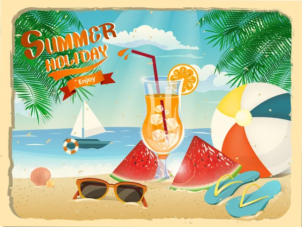 Cartaz de férias de verão —  Vetores de Stock