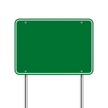 boş yeşil yol levhası 