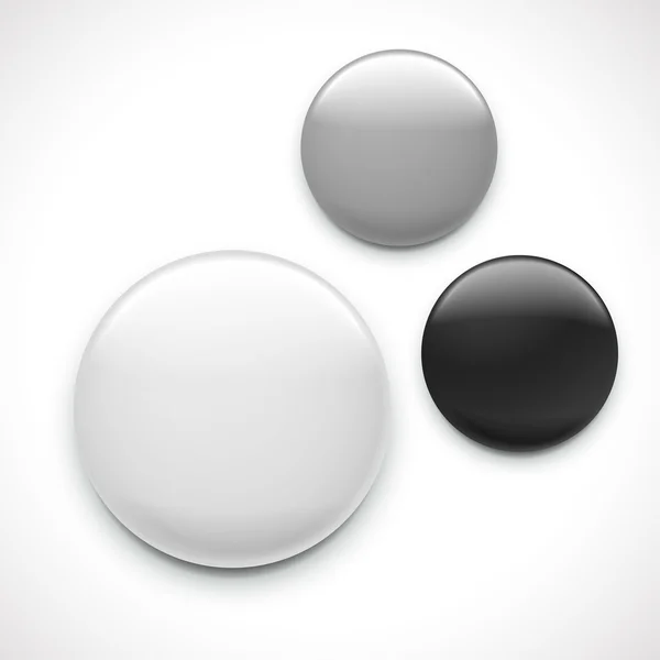 Modèle de badge à bouton blanc — Image vectorielle