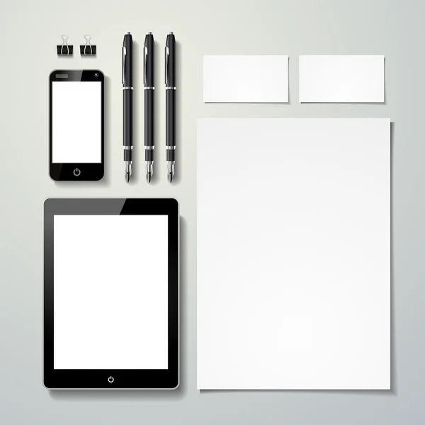 Blank stationery set template — Stock Vector