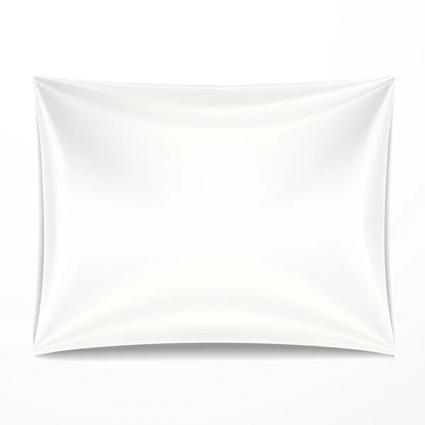 Bannière textile blanche avec plis — Image vectorielle
