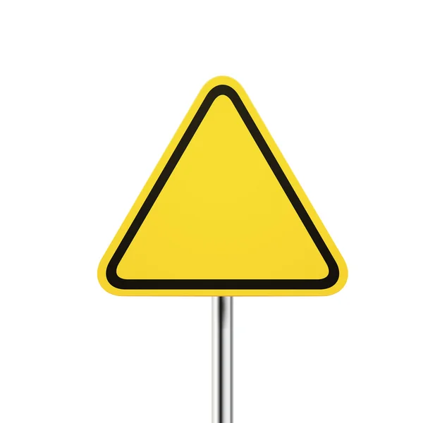 Blank warning yellow road sign — Stock Vector