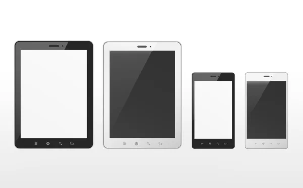 Ensemble d'appareils avec tablette et téléphone intelligent — Image vectorielle