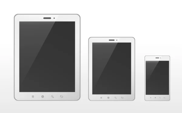 Diferentes tamaños de tableta y teléfono inteligente — Vector de stock