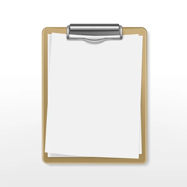 Clipboard with blank paper — Stock Vector