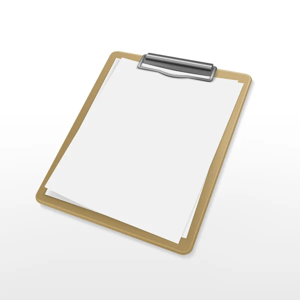 Clipboard with blank paper — Stock Vector