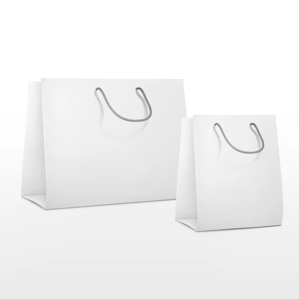 Bolsas de papel de compras en blanco — Vector de stock