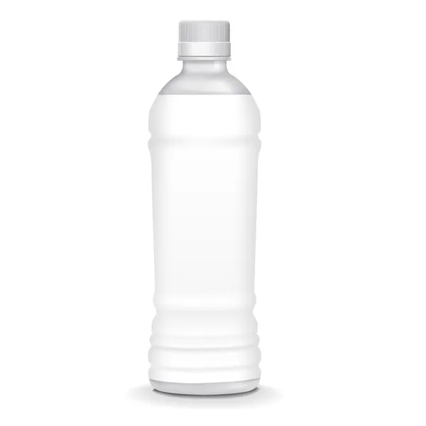 Frasco de plástico com etiqueta em branco —  Vetores de Stock