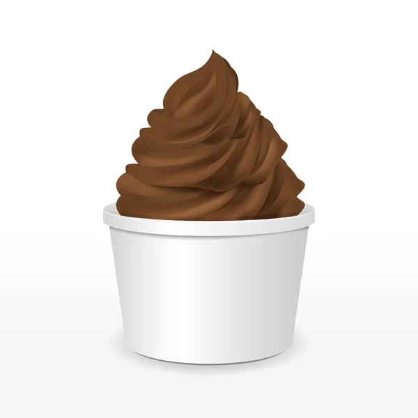 빈 종이 컵 초콜릿 아이스크림 — 스톡 벡터