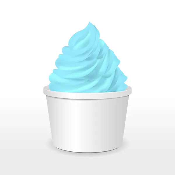 Copo de papel branco com sorvete de refrigerante — Vetor de Stock