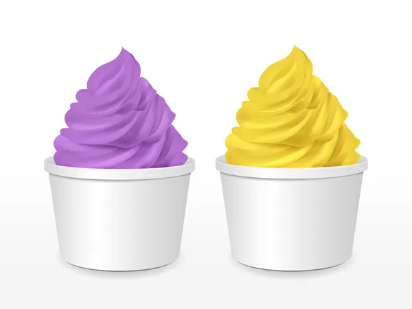 アイス クリーム セットと空白の紙コップ — ストックベクタ
