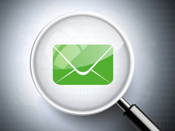 Lupa con icono de correo electrónico — Vector de stock