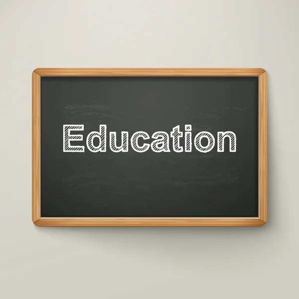 Ahşap çerçeve içinde blackboard eğitim — Stok Vektör