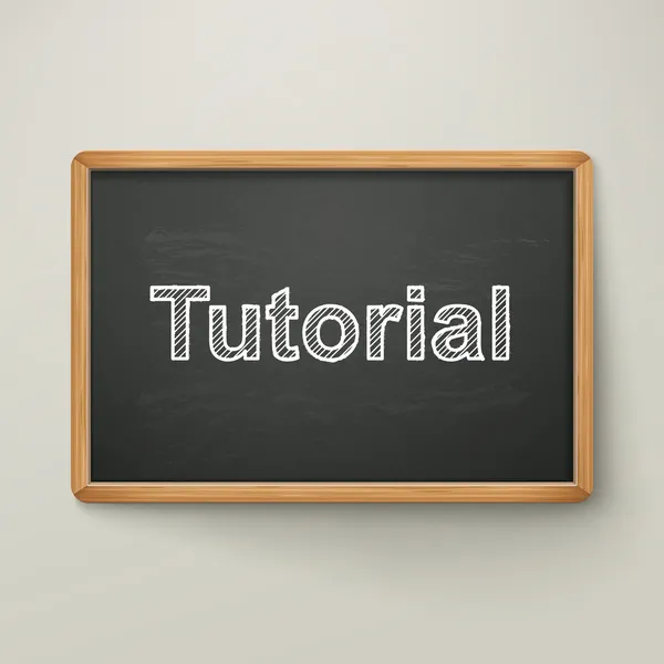 Tutorial on blackboard in wooden frame — Stock Vector