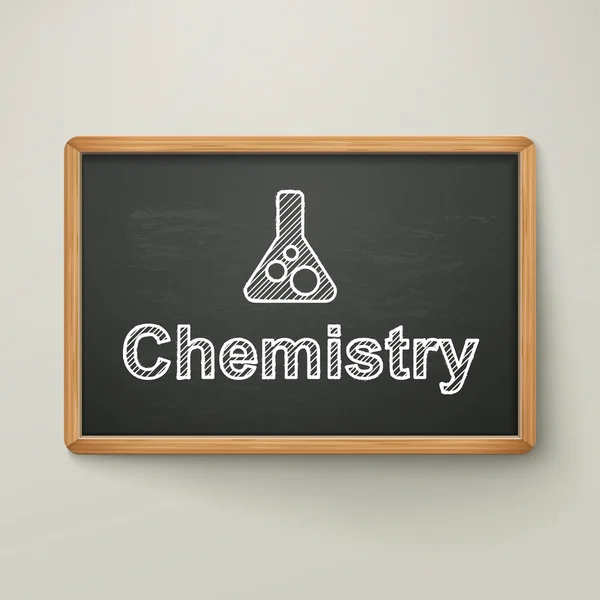 Chemie auf Tafel im Holzrahmen — Stockvektor