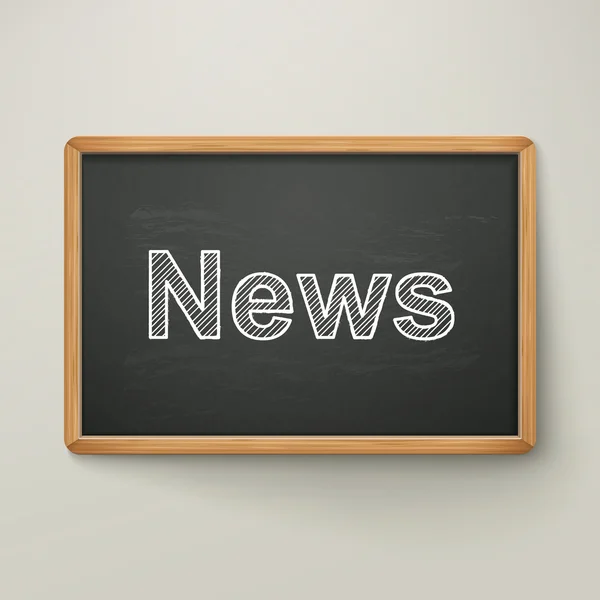 News on blackboard in wooden frame — Stock Vector