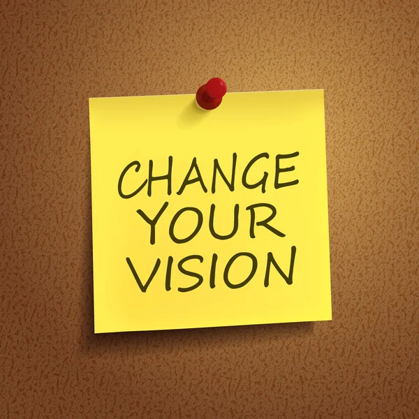 Change your vision words on post-it — Stock Vector