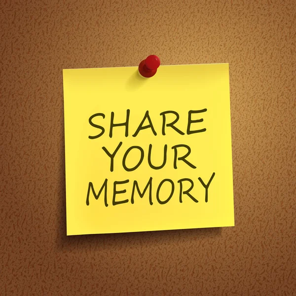 Share your memory words on post-it — Stock Vector