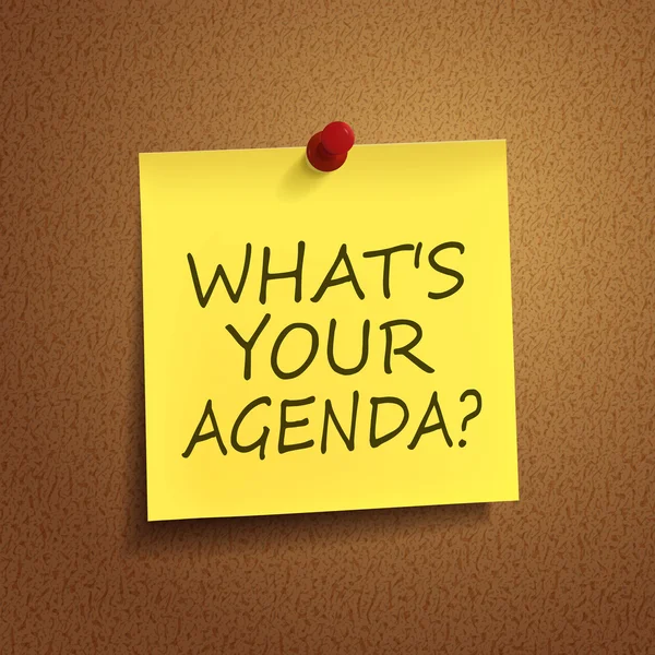 What is your agenda words on post-it — Stock Vector