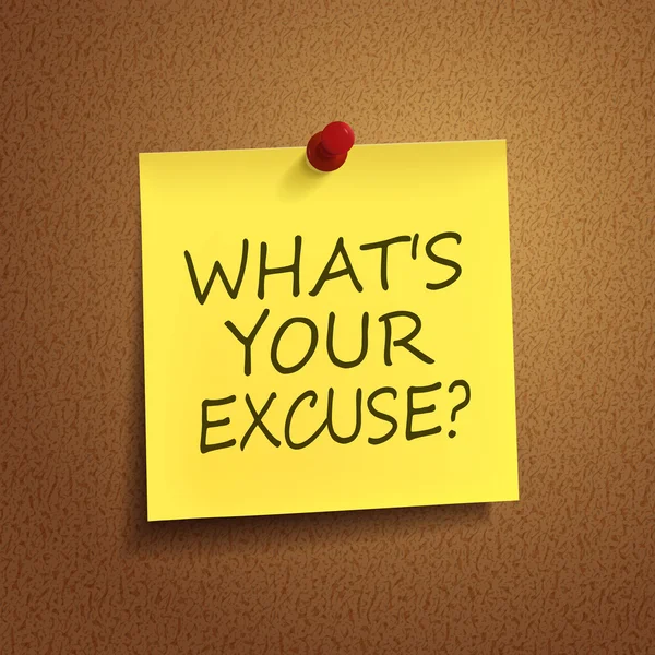 What is your excuse words on post-it — Stock Vector