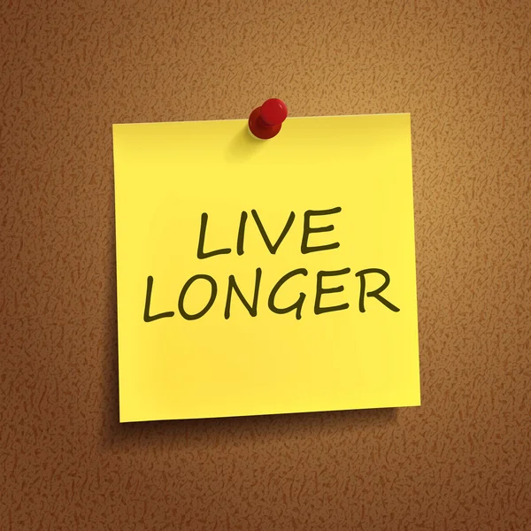Live longer words on post-it — Stock Vector