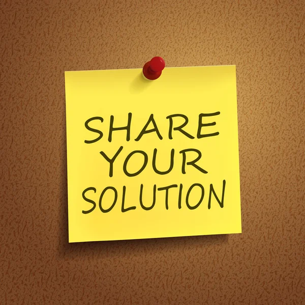 Share your solution words on post-it — Stock Vector