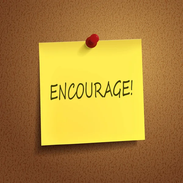 Encourager le mot sur post-it — Image vectorielle