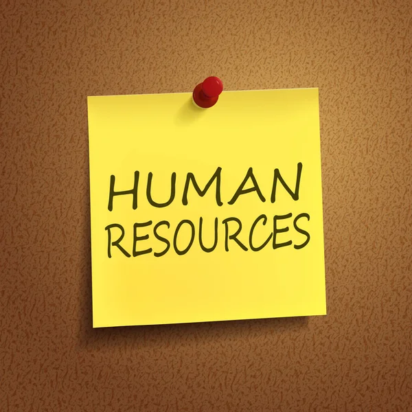 Palavras de recursos humanos no post-it — Vetor de Stock